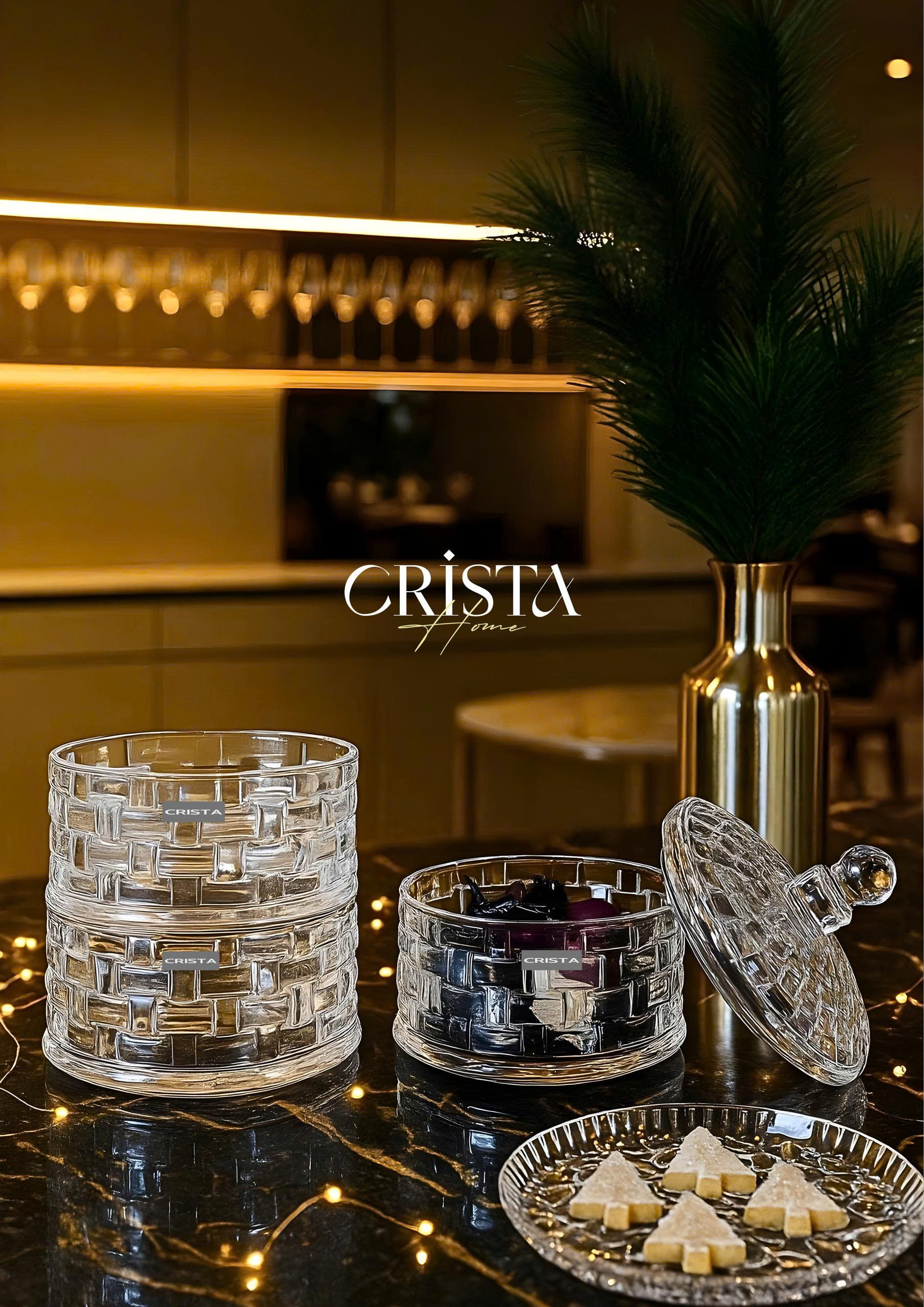 Hũ đựng mứt 3 tầng CRISTA HOME vân caro_thumbnail_5