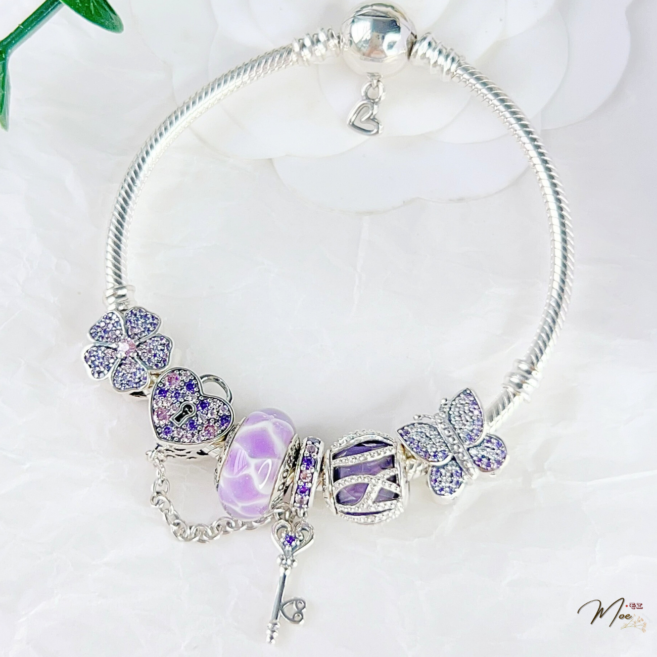 LT546 - Vòng Pandora ổ khoá tình yêu tím_thumbnail_0