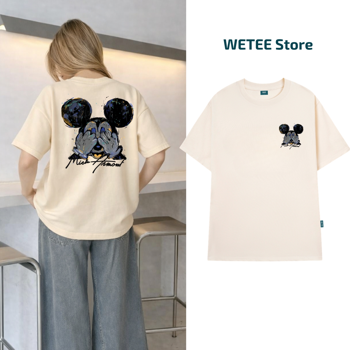 Áo thun unisex nam nữ local brand 𝐖𝐞 𝐓𝐞𝐞 Chuột Mickey - WU0849