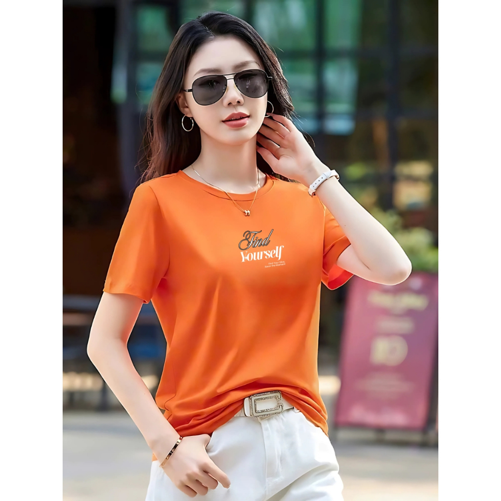 [Form Rộng] Áo thun nữ in chữ 'Find Yourself' - LOZA RT8210_thumbnail_4