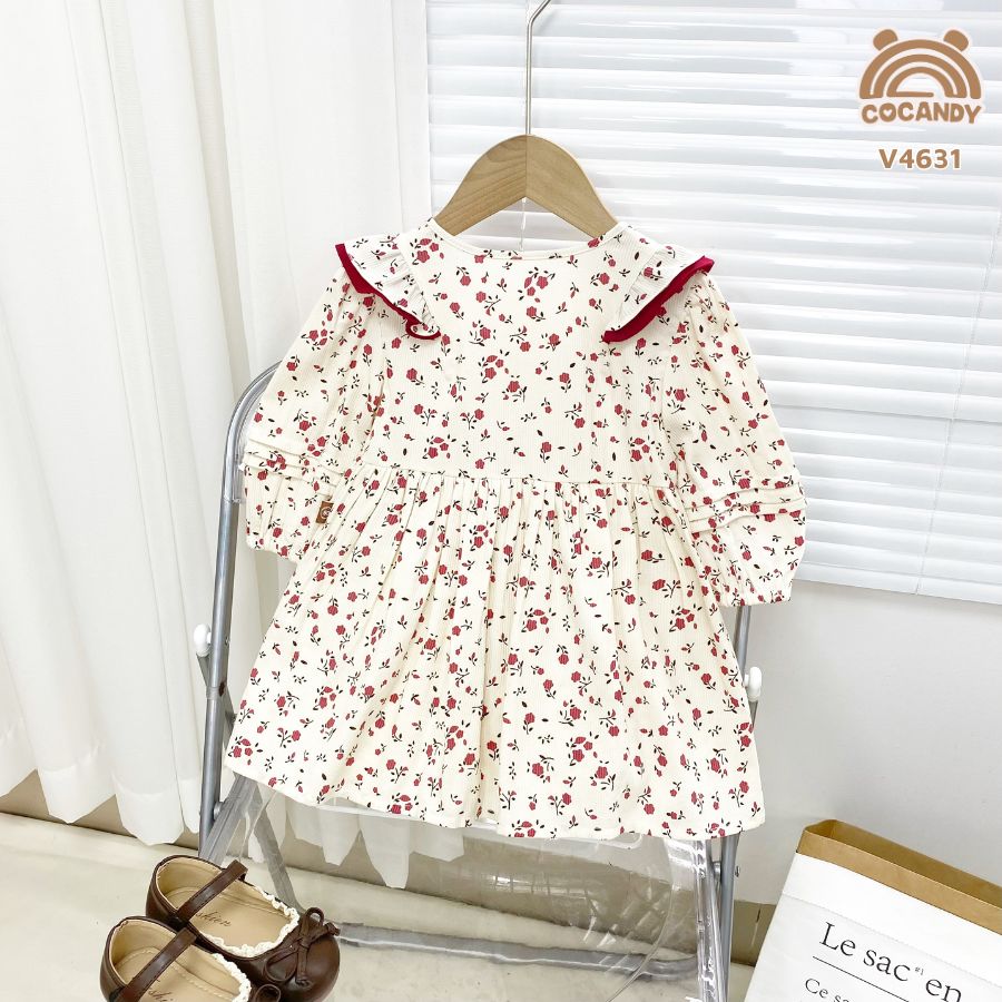 Váy dài BE hoa ĐỎ bèo ngực_thumbnail_1