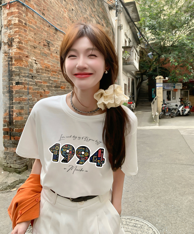 Áo thun nữ in năm sinh 1994 form vừa regular vải cotton 4c thoáng mát ARD1781 Miucho Chic in mix_thumbnail_6