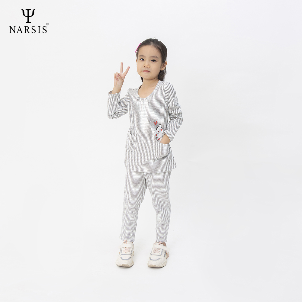 BỘ THU ĐÔNG BÉ GÁI KM0031 NARSIS CHẤT LIỆU THOÁNG MÁT, DỄ CHỊU, THOẢI MÁI CẢ NGÀY, DỄ VẬN ĐỘNG