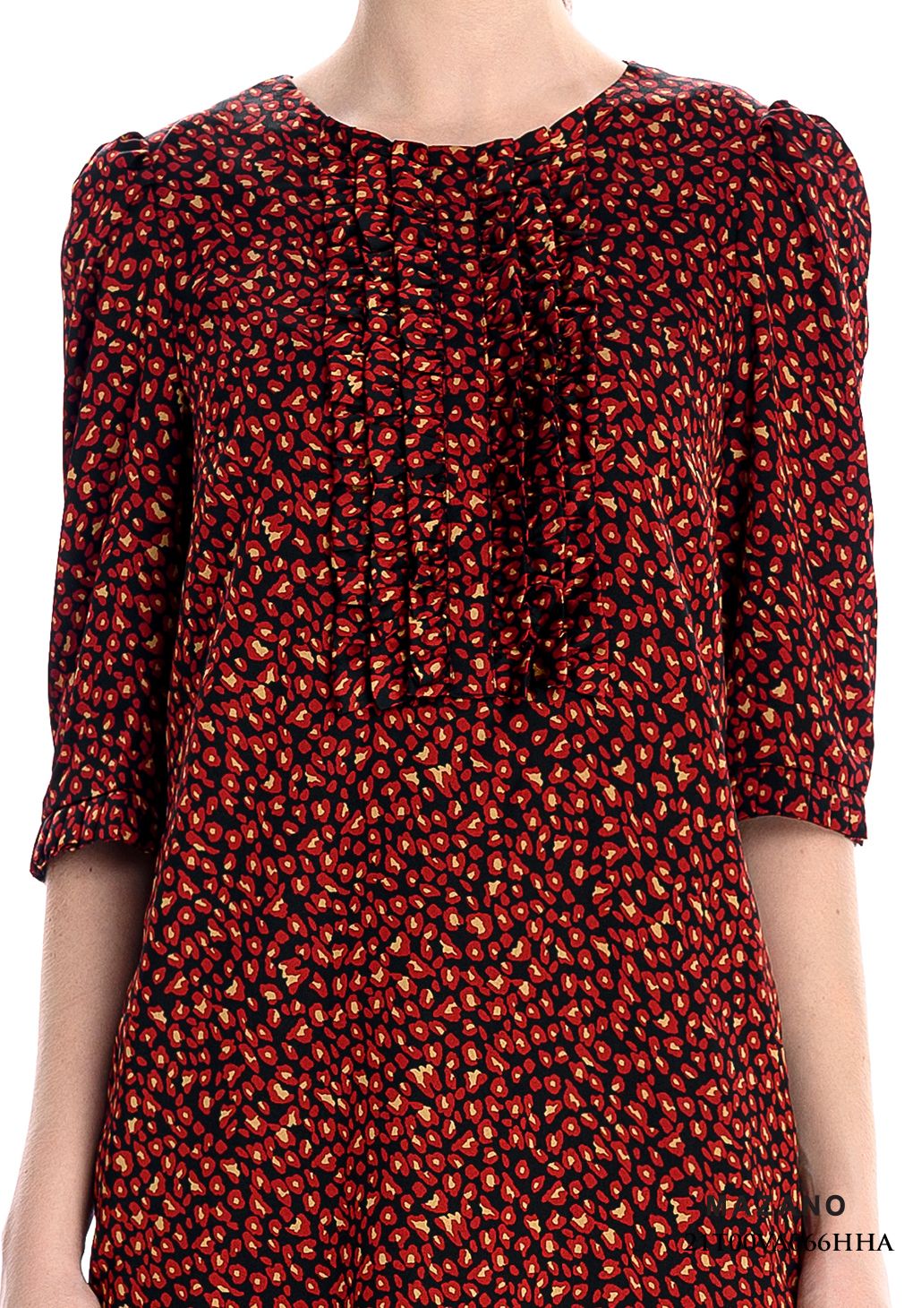 Đầm suông đỏ họa tiết bèo trang trí_thumbnail_5