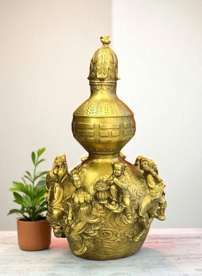 Hồ lô phong thủy bát tiên bằng đồng _thumbnail_2