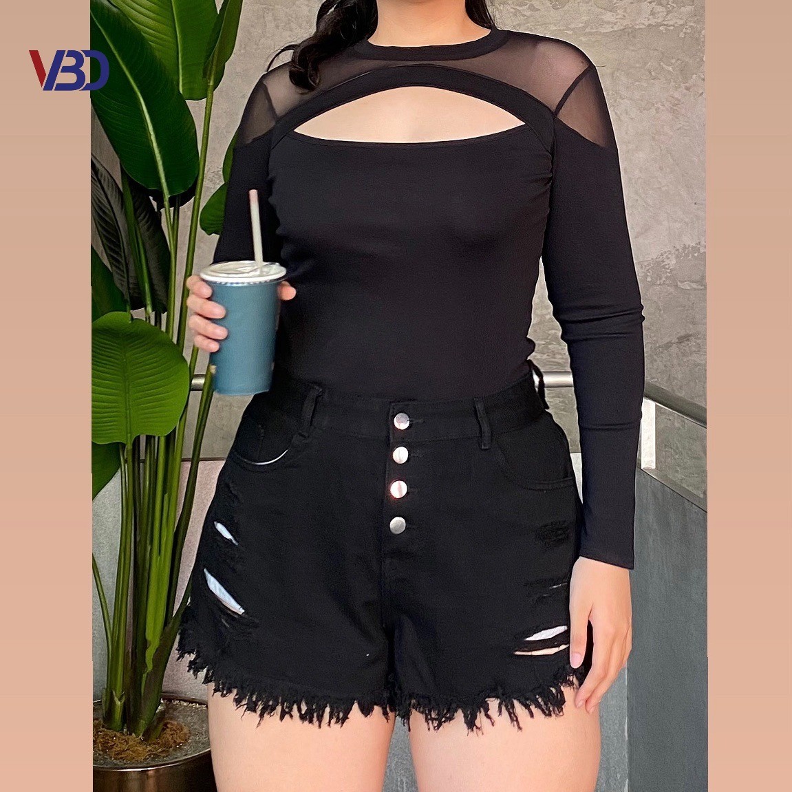 Quần short jean 4 nút rách bigsize QSJ1093 dành cho nàng từ 55-90kg_thumbnail_3