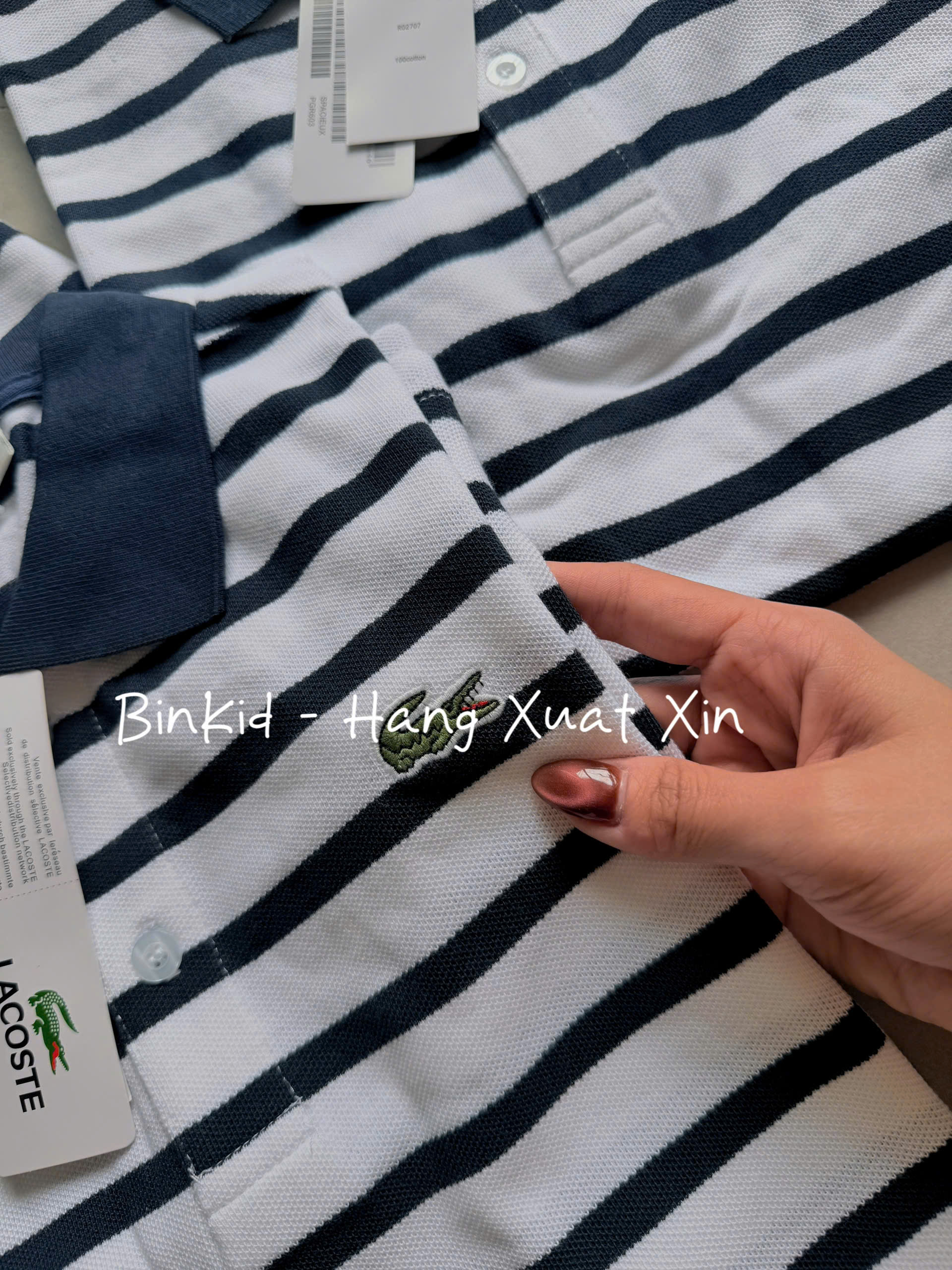 A84 ÁO POLO LACOSTE SỌC NAVY (MUA 2 GIẢM 10KC)
