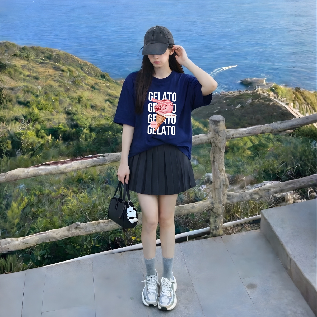 Áo thun unisex UX30-1170 GELATO hình kem hồng dáng oversized local brand WETEE_thumbnail_11