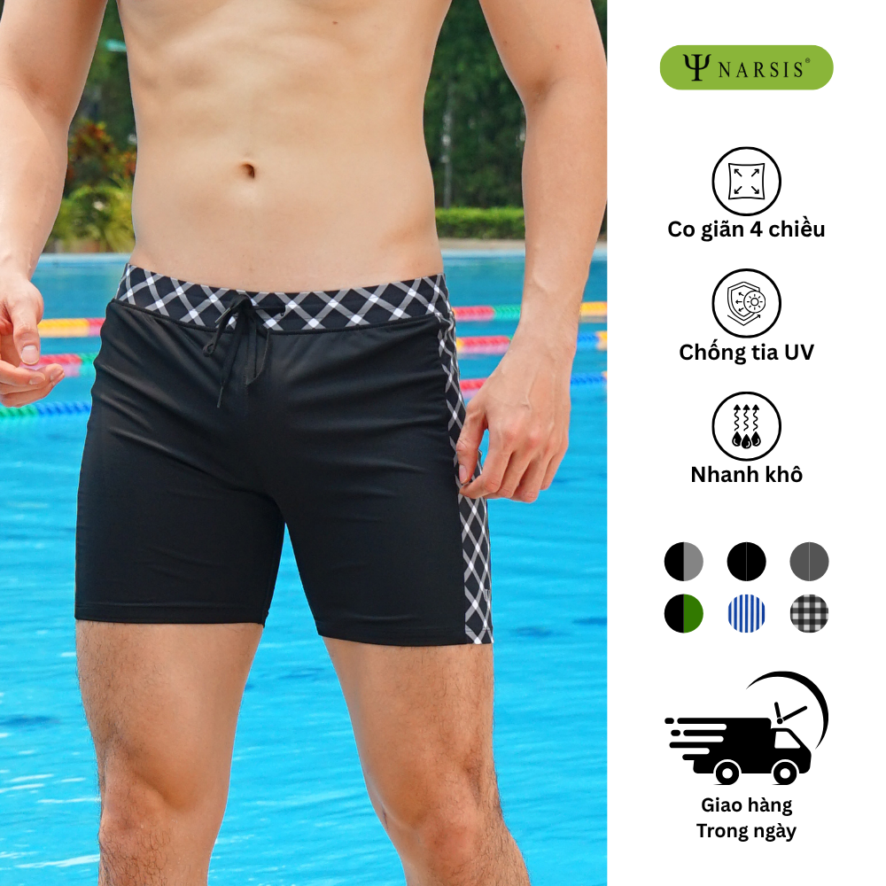 Quần Bơi Nam Narsis Q25004, 2 Lớp, Vải PE, Co Giãn 4 Chiều, Nhanh Khô_thumbnail_0