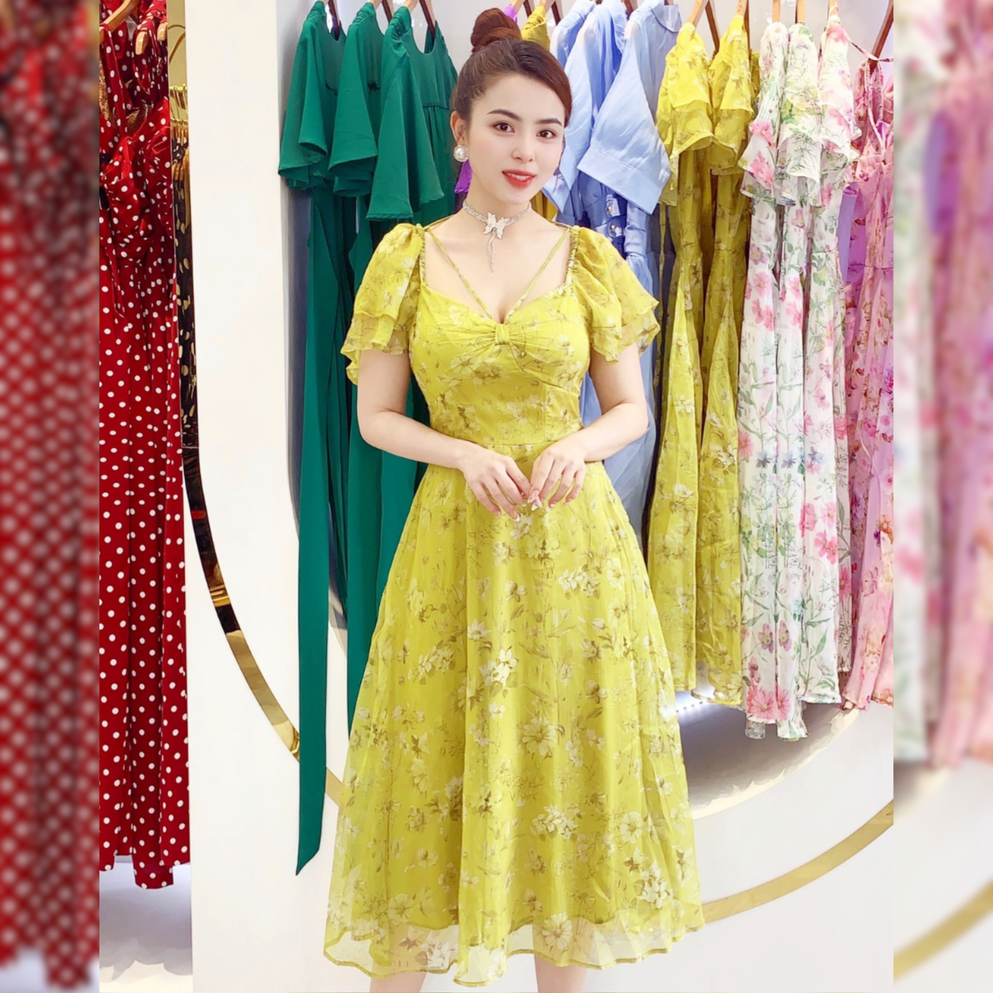 Váy hoa tay cánh tiên cổ V dây đan chéo_thumbnail_6