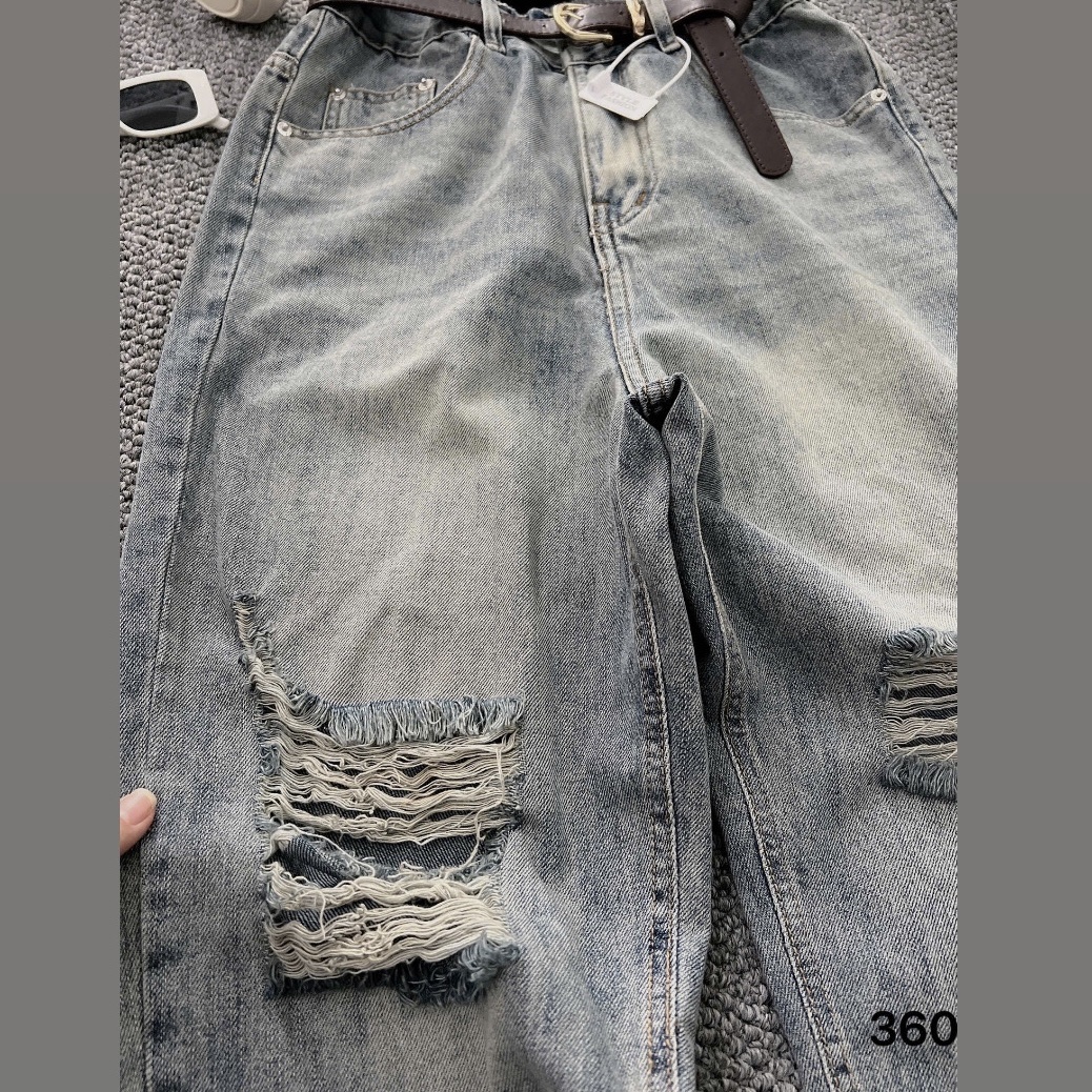 Quần baggy lưng thun rách kiểu bigsize QJ360 dành cho nàng béo mập từ 55-90kg_thumbnail_3