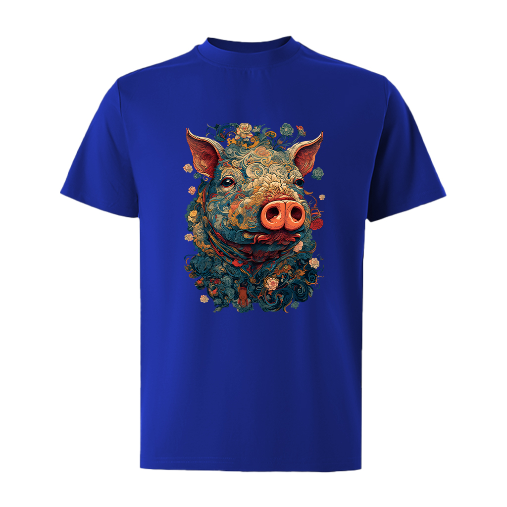 Áo thun nam form rộng 12 con giáp tuổi Hợi ( tuổi heo)ATD488 Miucho Iconic cotton cổ tròn in graphic_thumbnail_12