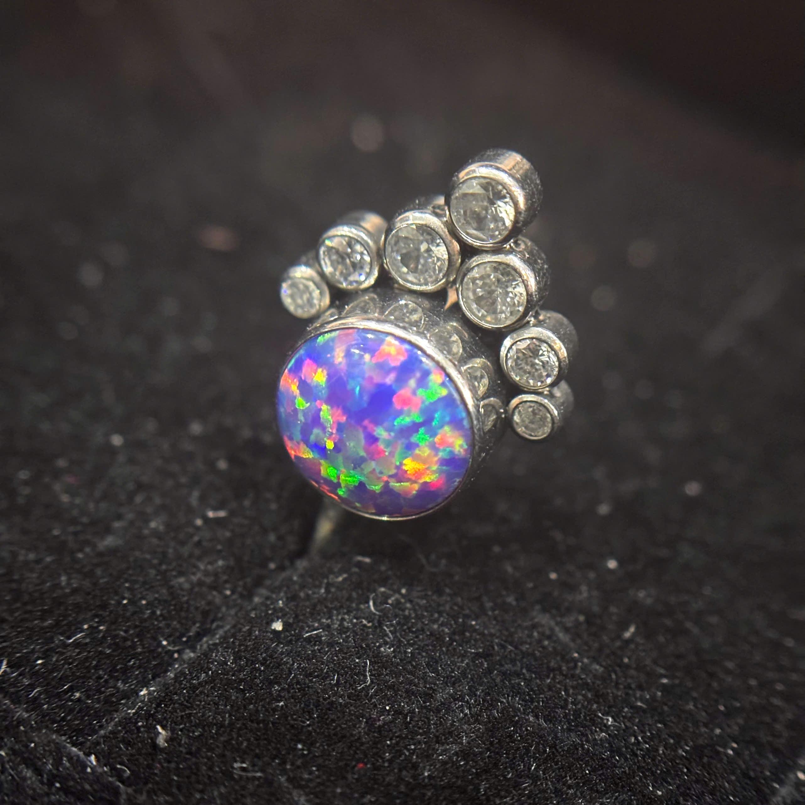 rốn titan đá opal xanh tím kim cương chùm _thumbnail_2