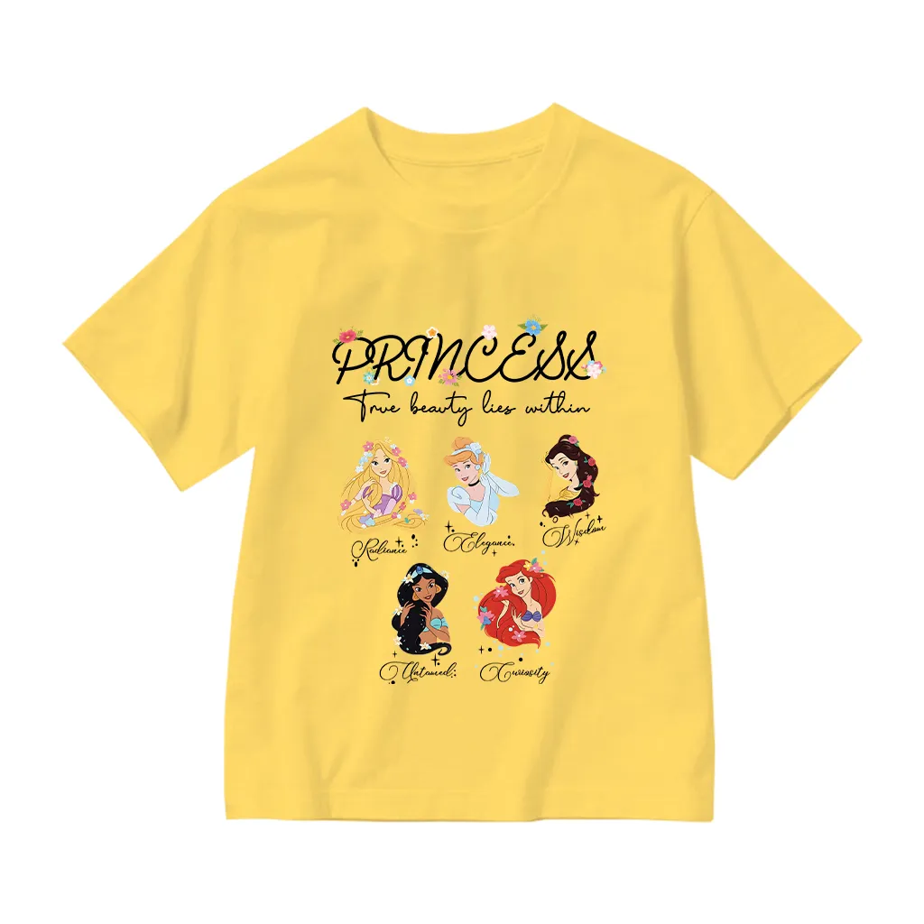 Áo thun cho bé gái Kado chất vải cotton thoáng mát hình hoạt hình công chúa in mix 2866