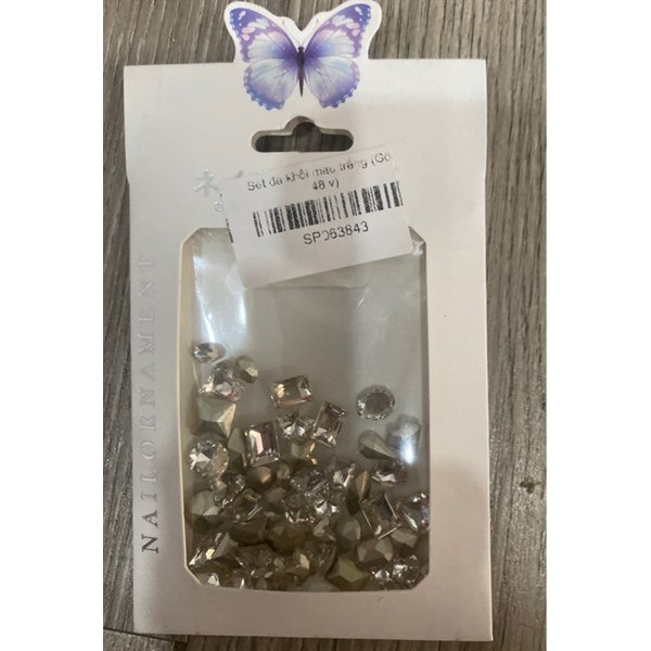 Set đá khối mix - màu trắng - size to