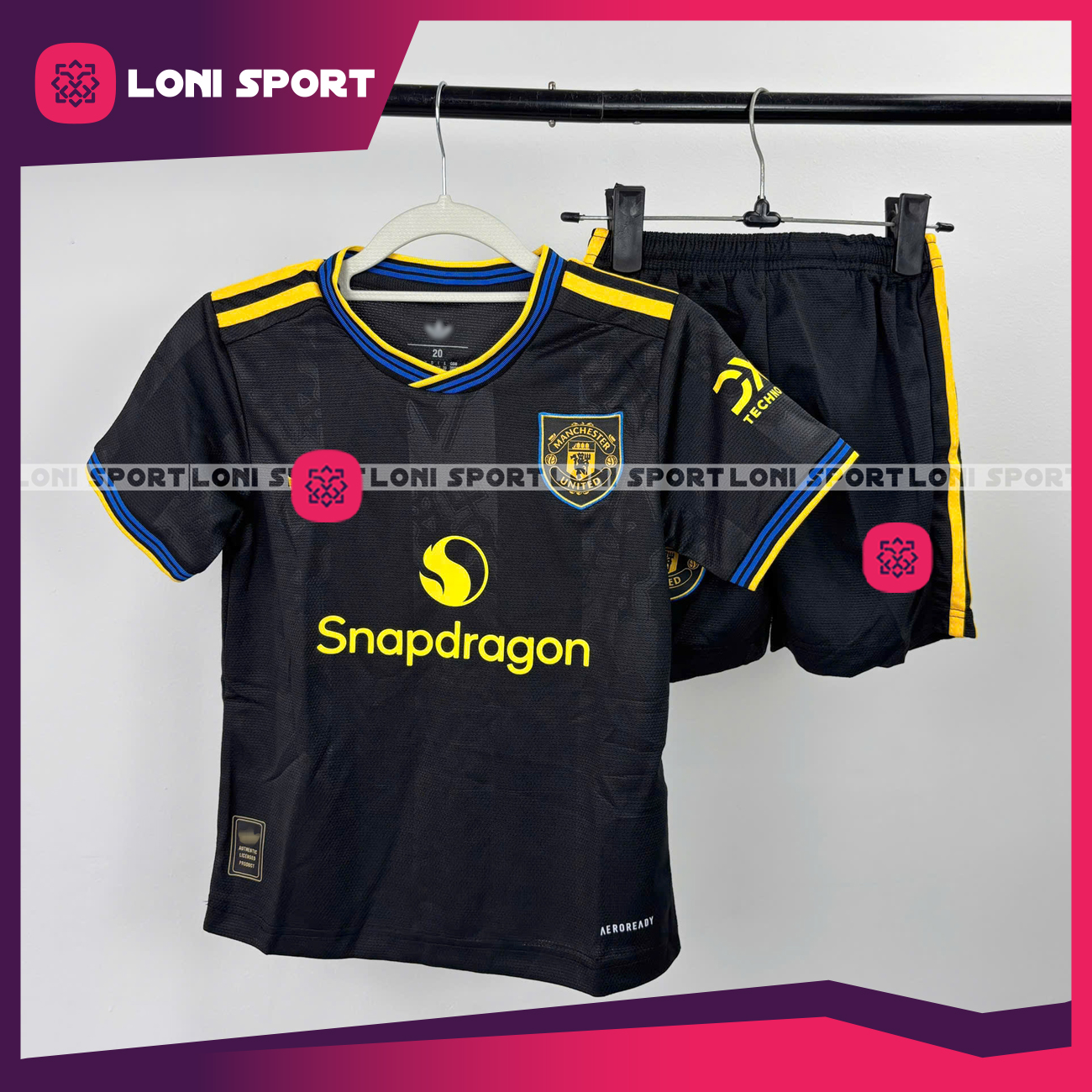 Bộ Kid MU 3rd đen 25/26