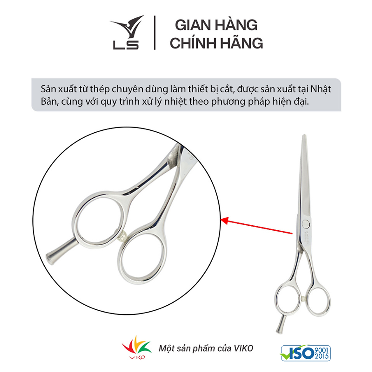 Kéo cắt tóc Viko LS CB15L/6.0 (Tay trái) - bảo hành 2 năm_thumbnail_4