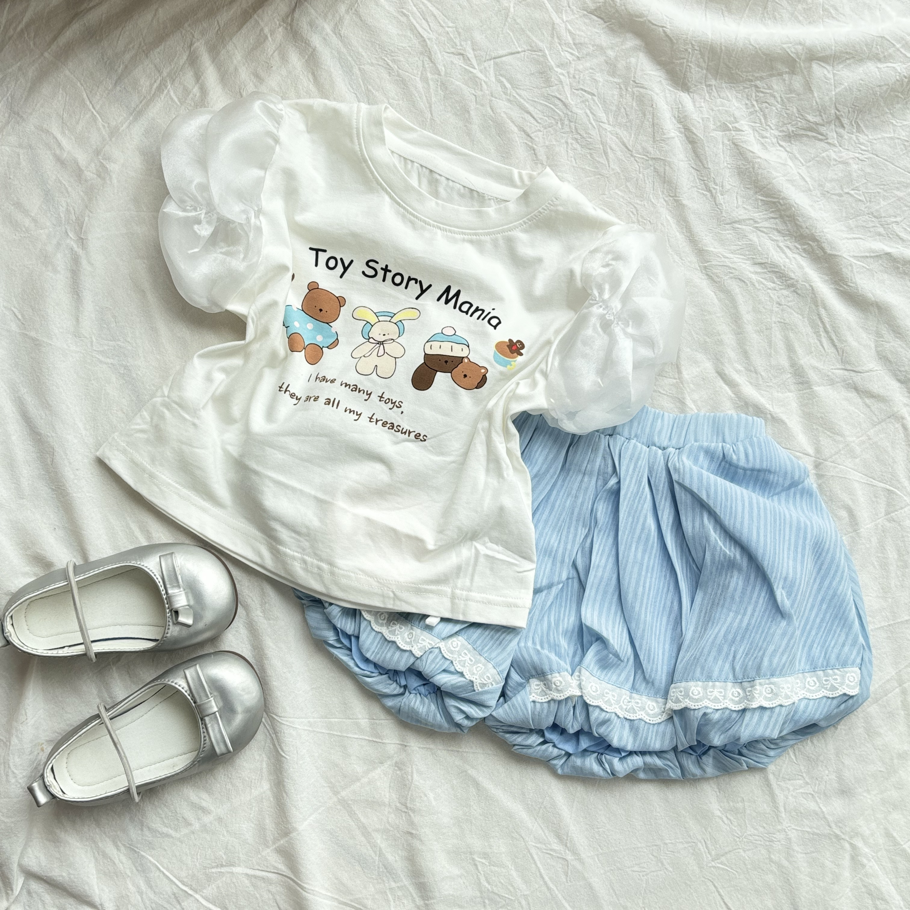 (A21) Áo thun tay hến họa tiết 3 chú gấu siêu yêu thời trang bé gái mẫu hè 2025 QCCC_thumbnail_3