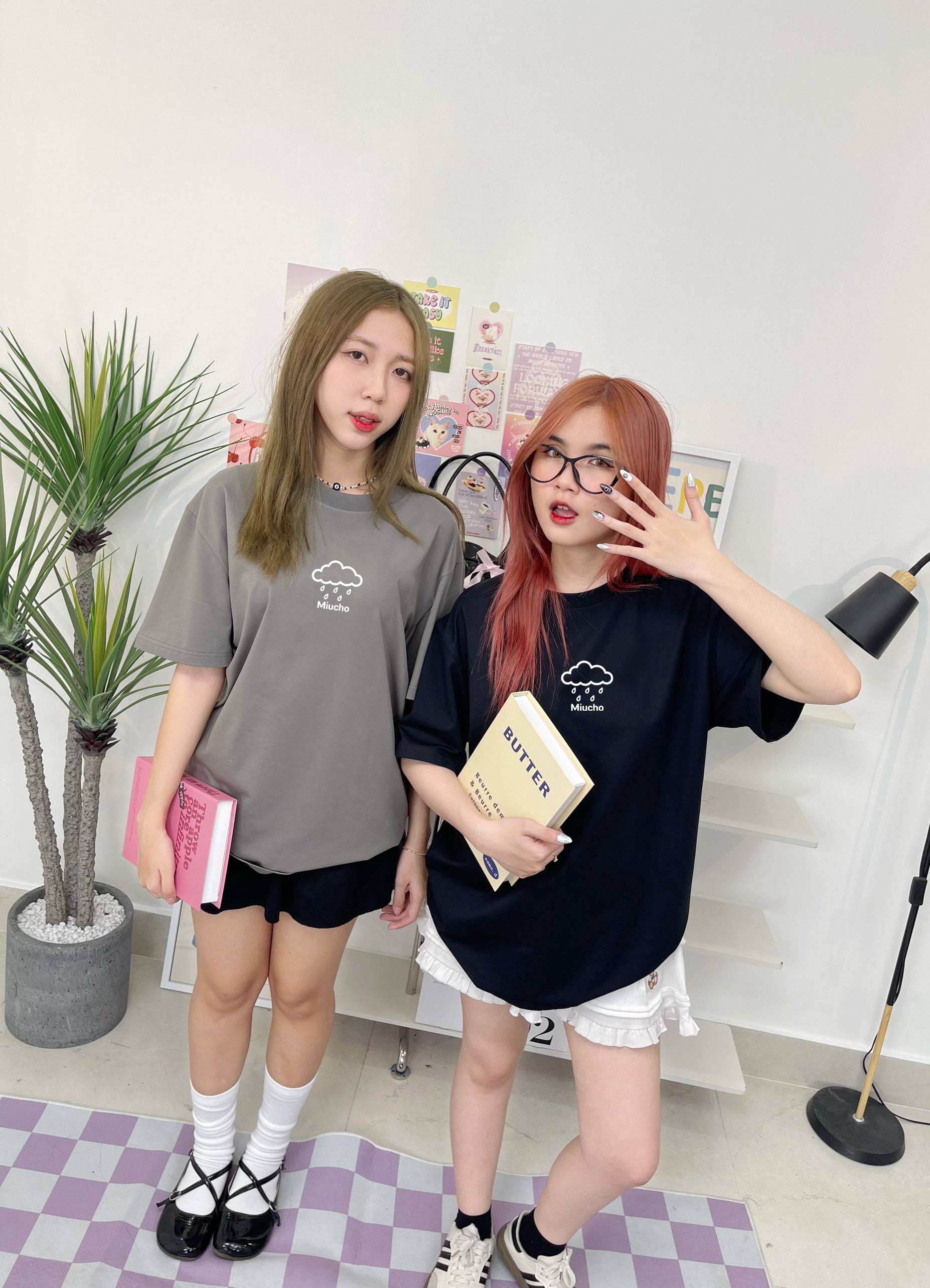 Áo thun nữ form rộng vải cotton 4 chiều co giãn thoáng mát ATD1682 Miucho in mix_thumbnail_2