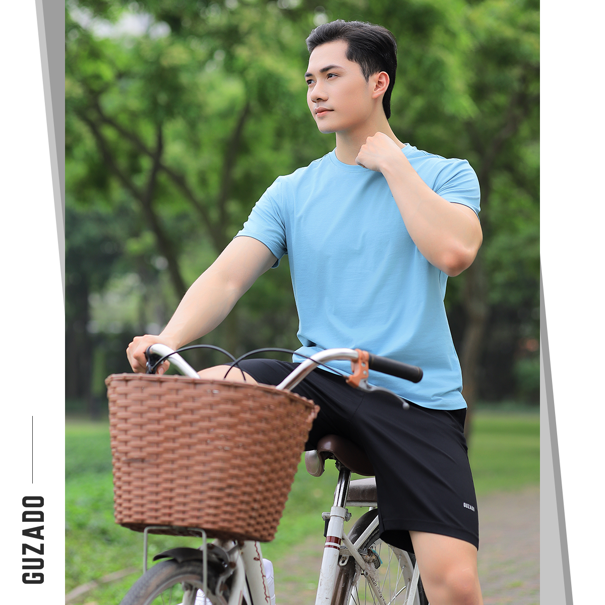 Đồ Bộ Guzado Áo Cotton Kết Hợp Quần Gió Basic  BTS03_thumbnail_18