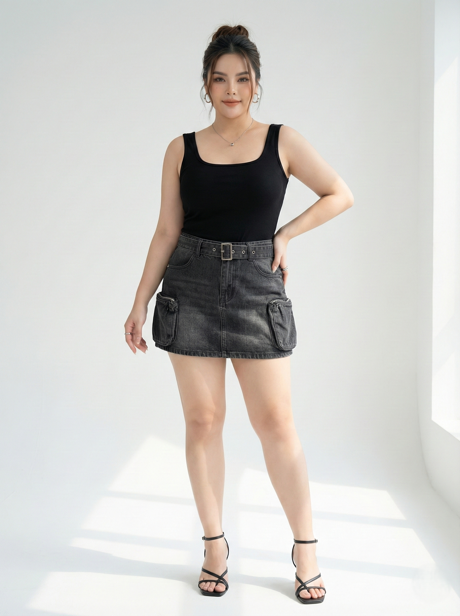 BIGSIZE NỮ - Quần váy jean túi hộp T- QVJ2111