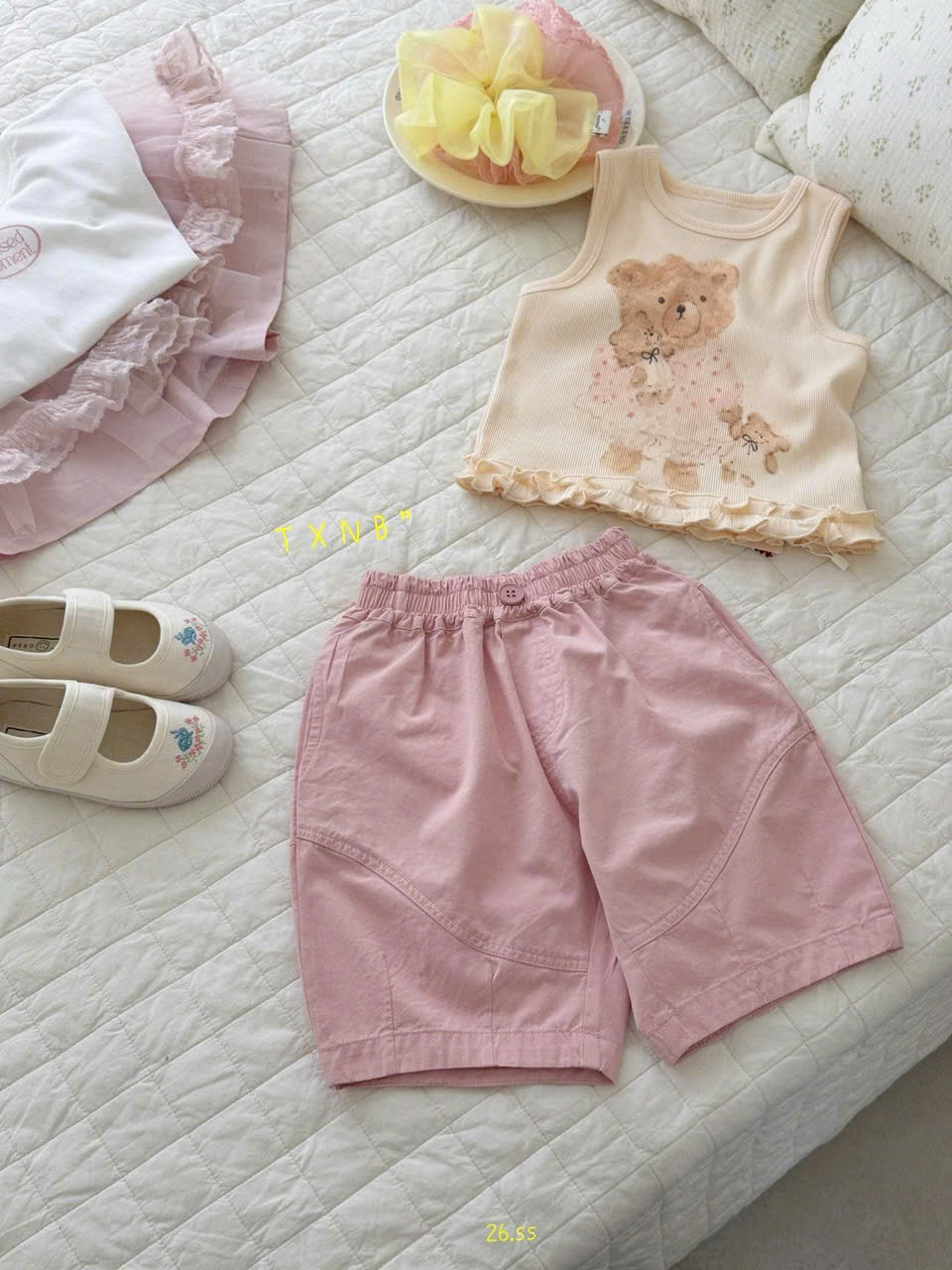 A38 - Quần thô hồng lưng chun ống rộng hãng TXNB (Sz90-130)