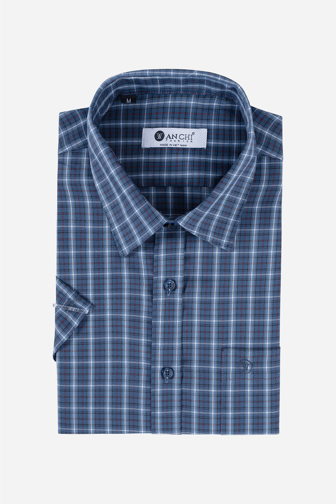 Sơ Mi Caro Cộc Tay Nam Trung Niên ANCHI Chất Liệu Sợi Tre Cao Cấp D28