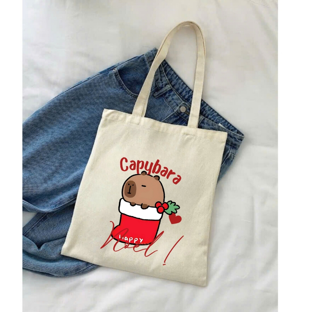 Túi Tote Capybara-Túi vải canvas có túi phụ và khoá kéo đựng vừa A4 và laptop (33x37cm) - TOTE02_thumbnail_31