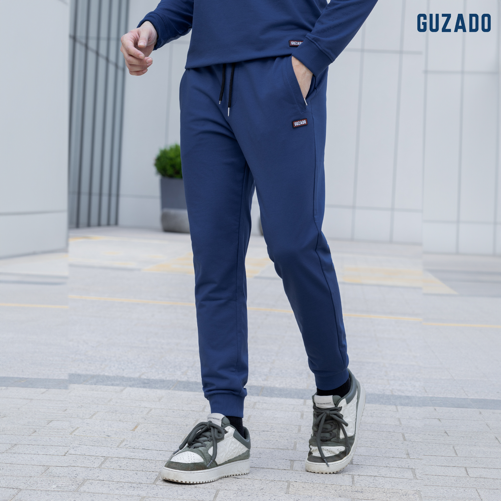 Quần Nỉ Nam GUZADO Ống Rộng Bo Gấu Thể Thao GQN01_thumbnail_5