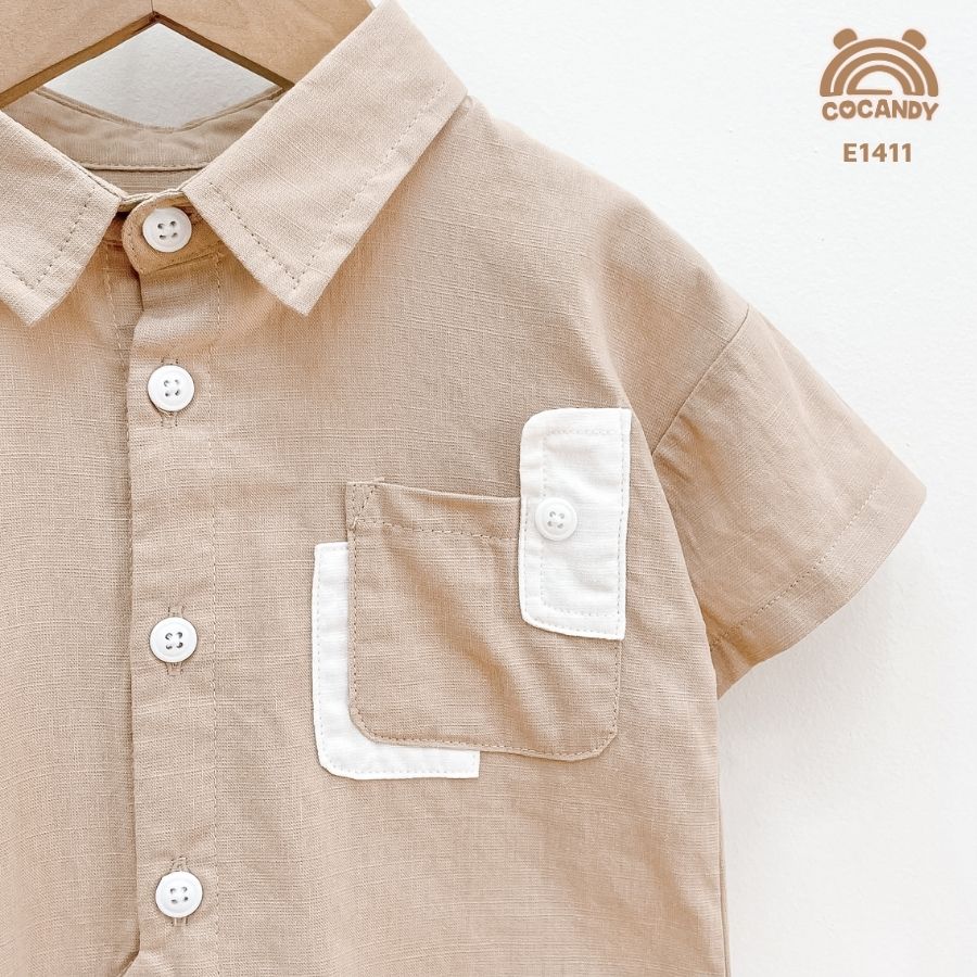 Áo cộc sơ mi NÂU phối túi kiểu phong cách_thumbnail_6