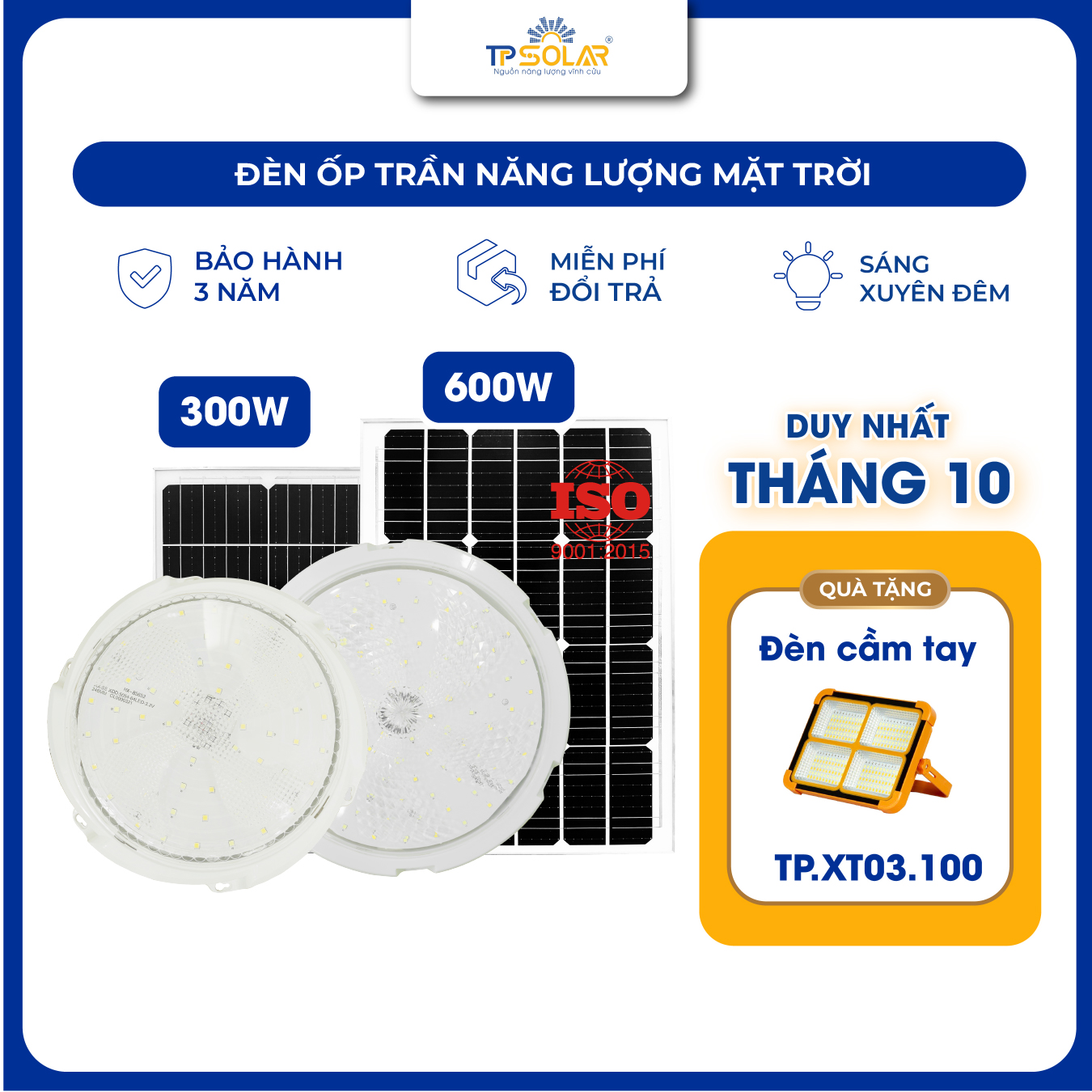 Đèn ốp trần năng lượng mặt trời (TP.OT01.300 / TP.OT01.600)_thumbnail_8