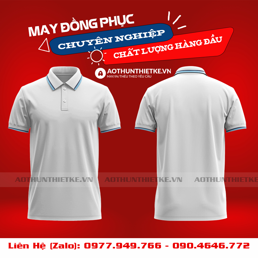 Áo Đồng Phục Polo 2 Sọc Trắng Thiên Thanh_thumbnail_0