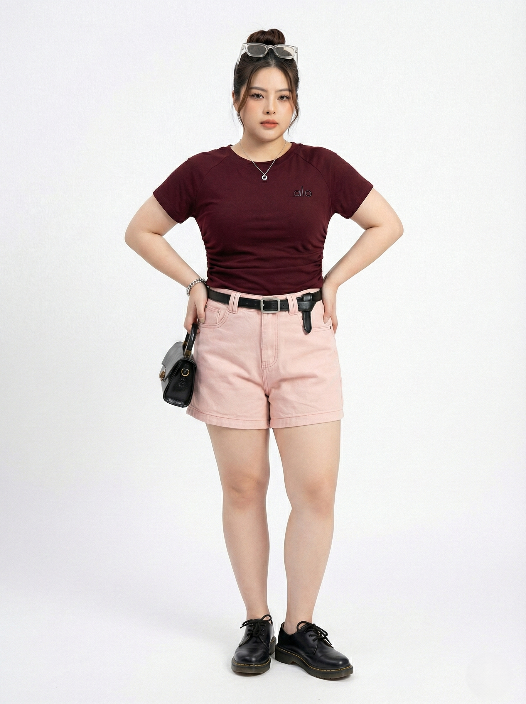 BIGSIZE - Áo thun tay ngắn thêu Alo T- AT9061