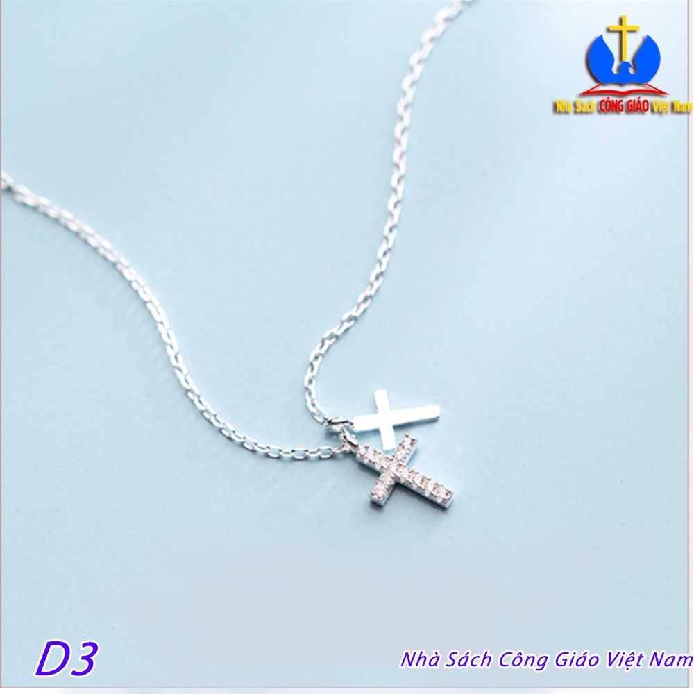 Dây chuyền Thánh Giá nữ D3 - Dây chuyền Công Giáo bạc 925  - Nhà Sách Công Giáo Việt Nam_thumbnail_3