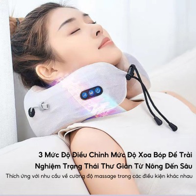 Gối Massage Cổ Chữ U NMI MART, Đa Chức Năng Mát Xa Trị Liệu Giảm Đau Mỏi Cổ Vai Gáy