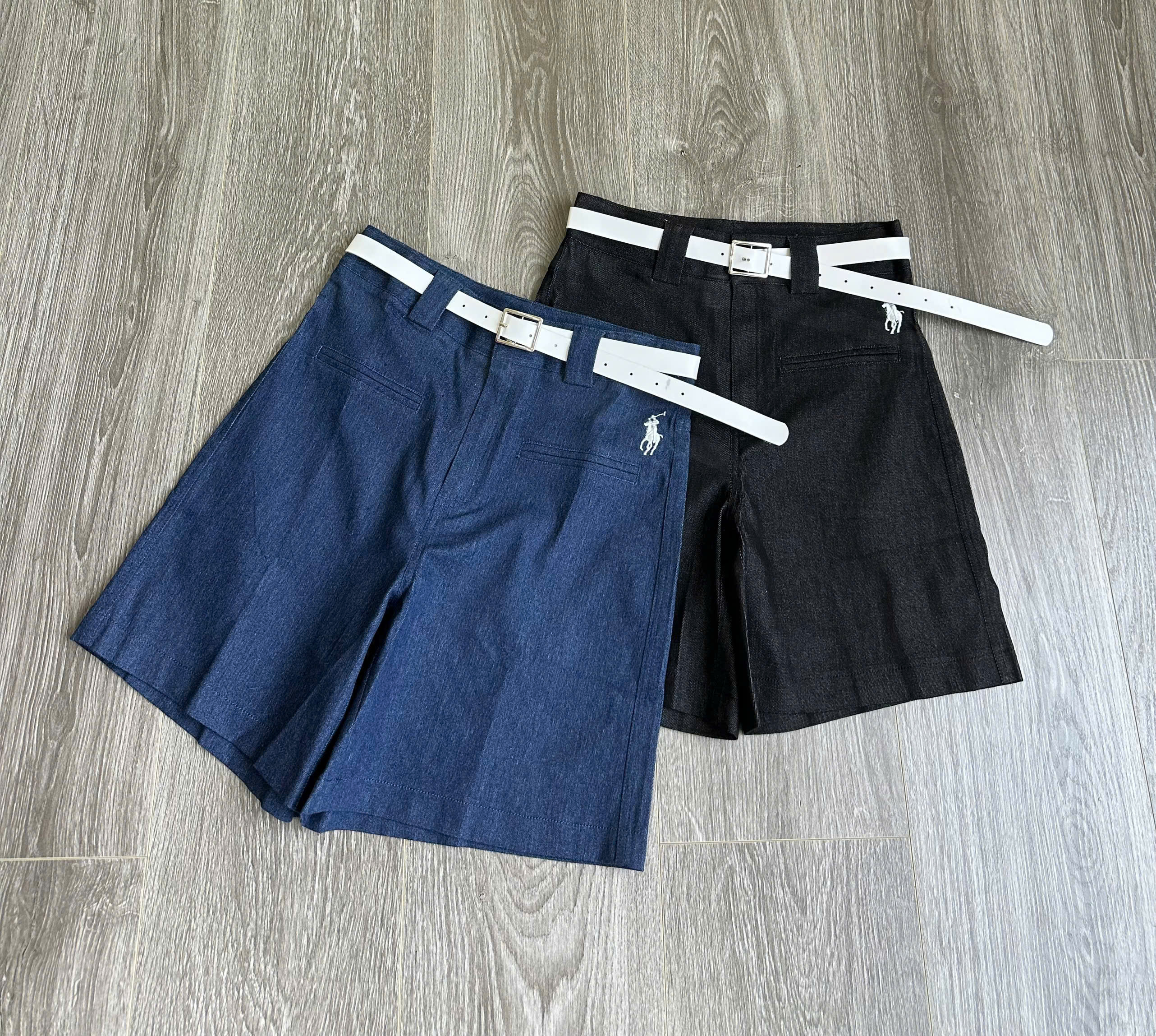 Quần short thêu ngựa kèm belt ( XANH )_thumbnail_10