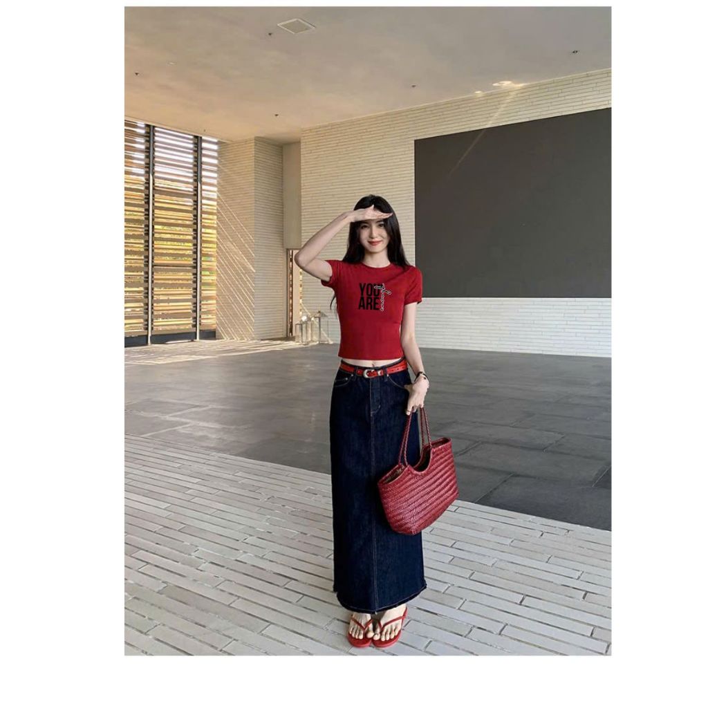 [Form Ôm] Áo croptop nữ You are enough - Áo laptop kiểu chất cotton LOZA CR7867_thumbnail_3