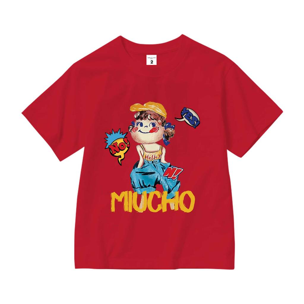 Áo thun cho bé gái hoạt hình form rộng AED1113 Miucho Kid tay ngắn cổ tròn in mix_thumbnail_7