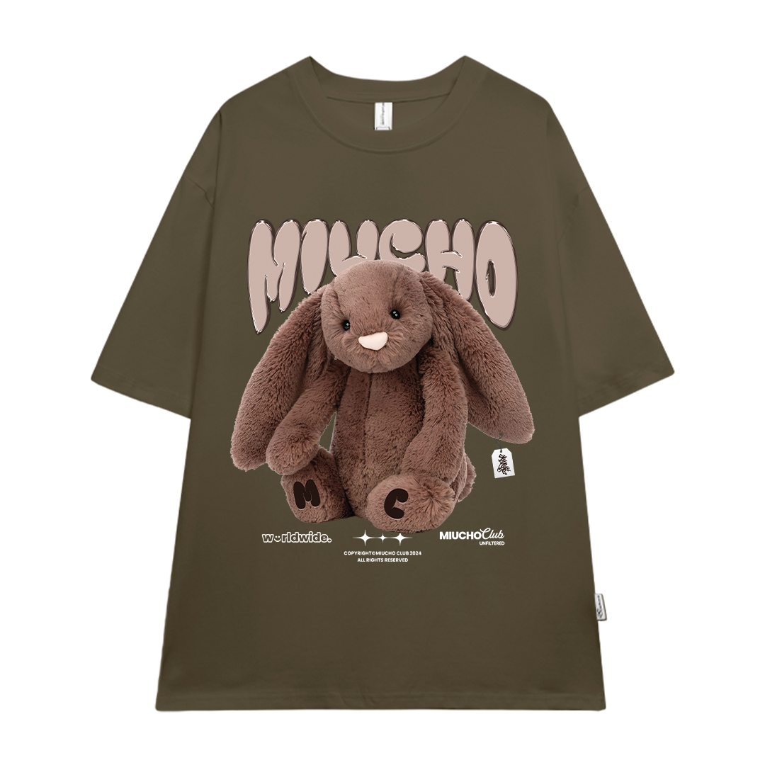 Áo thun thỏ Bunny form rộng local brand ATD1253 Miucho tay ngắn cổ tròn in mix_thumbnail_18