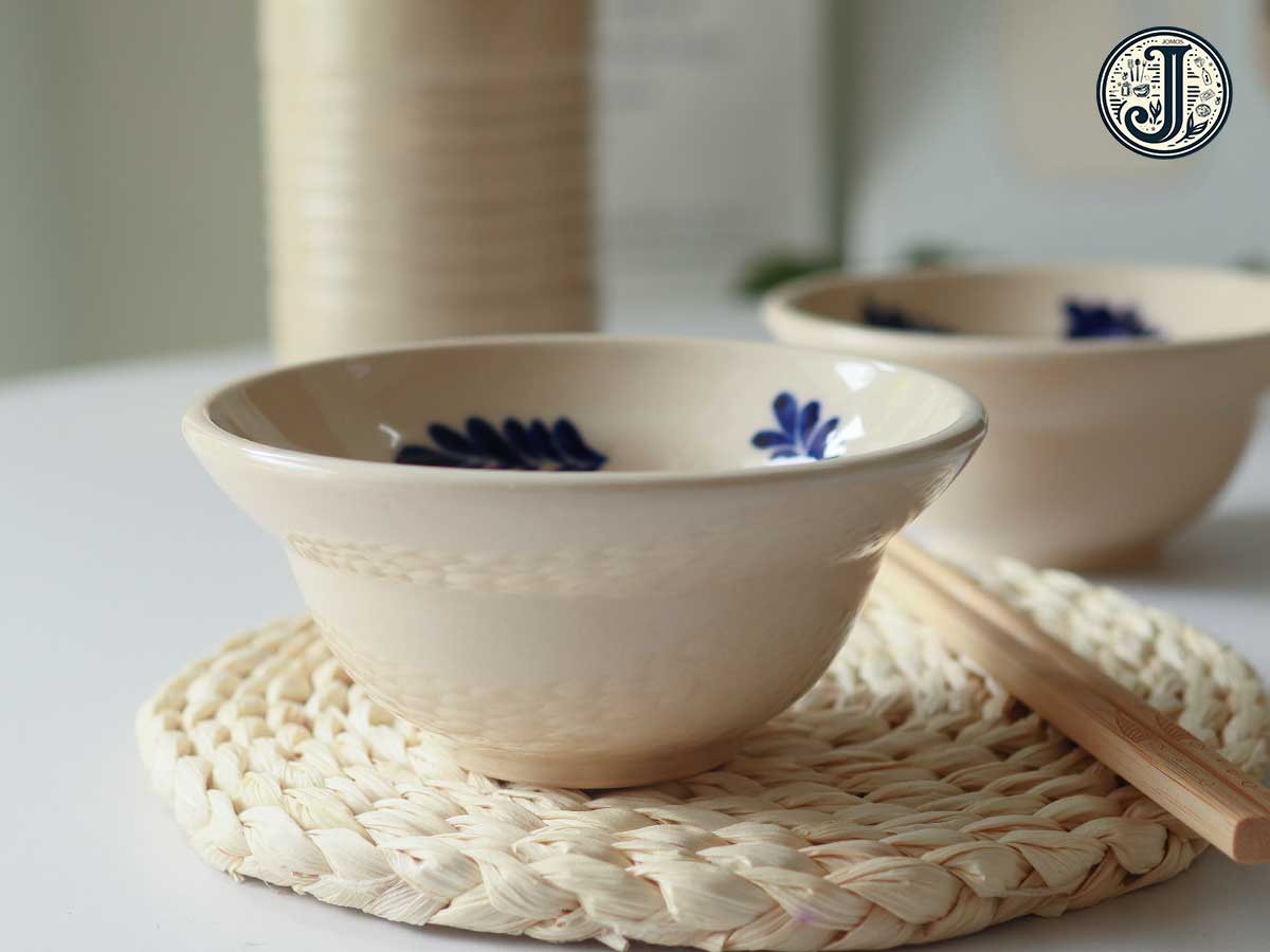 Chén chiết yêu 13cm gốm cao cấp họa tiết lá  J000244_thumbnail_3