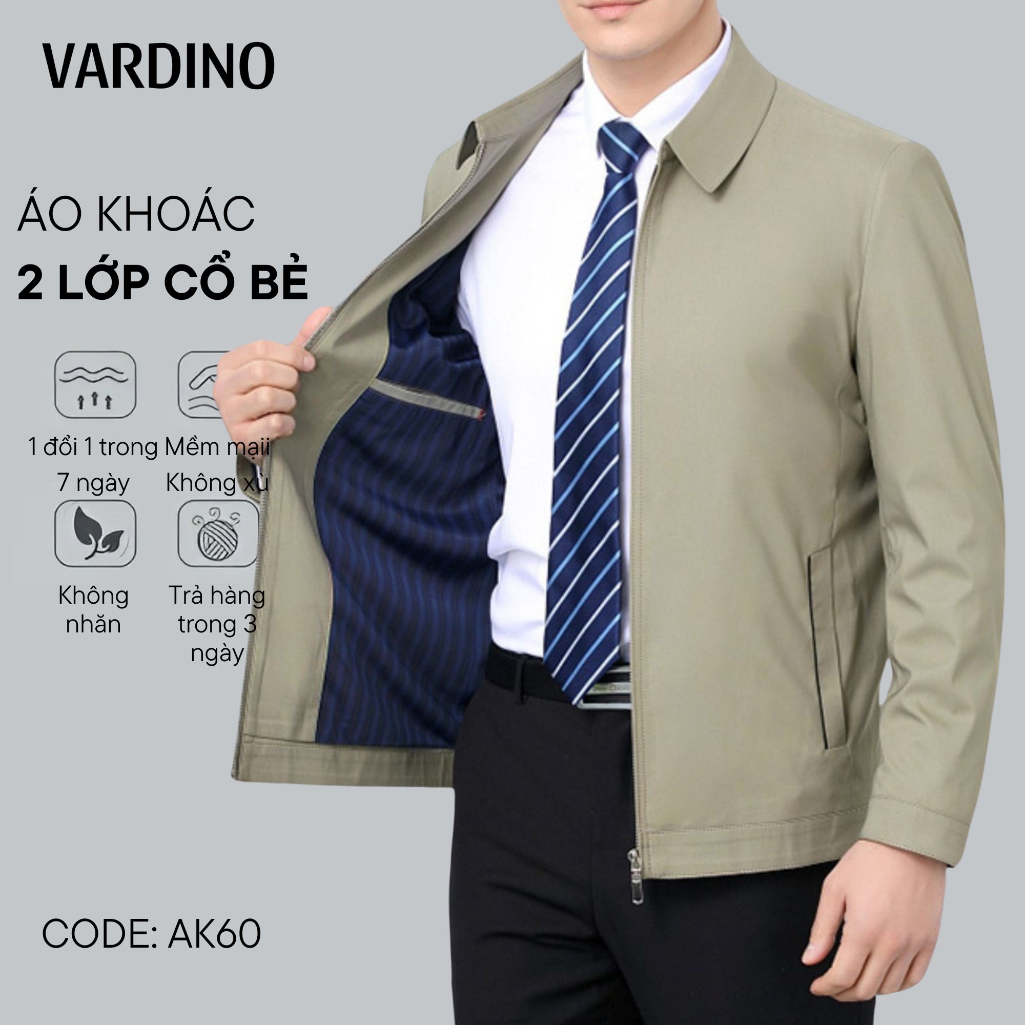 Áo khoác nam công sở Vardino AK60