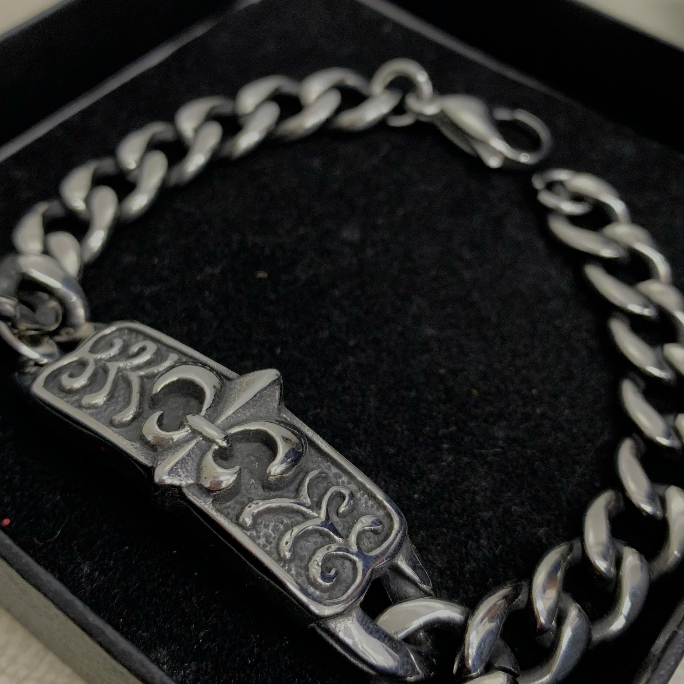 vòng tay thép chrome heart bảng to hình hoa xích_thumbnail_0