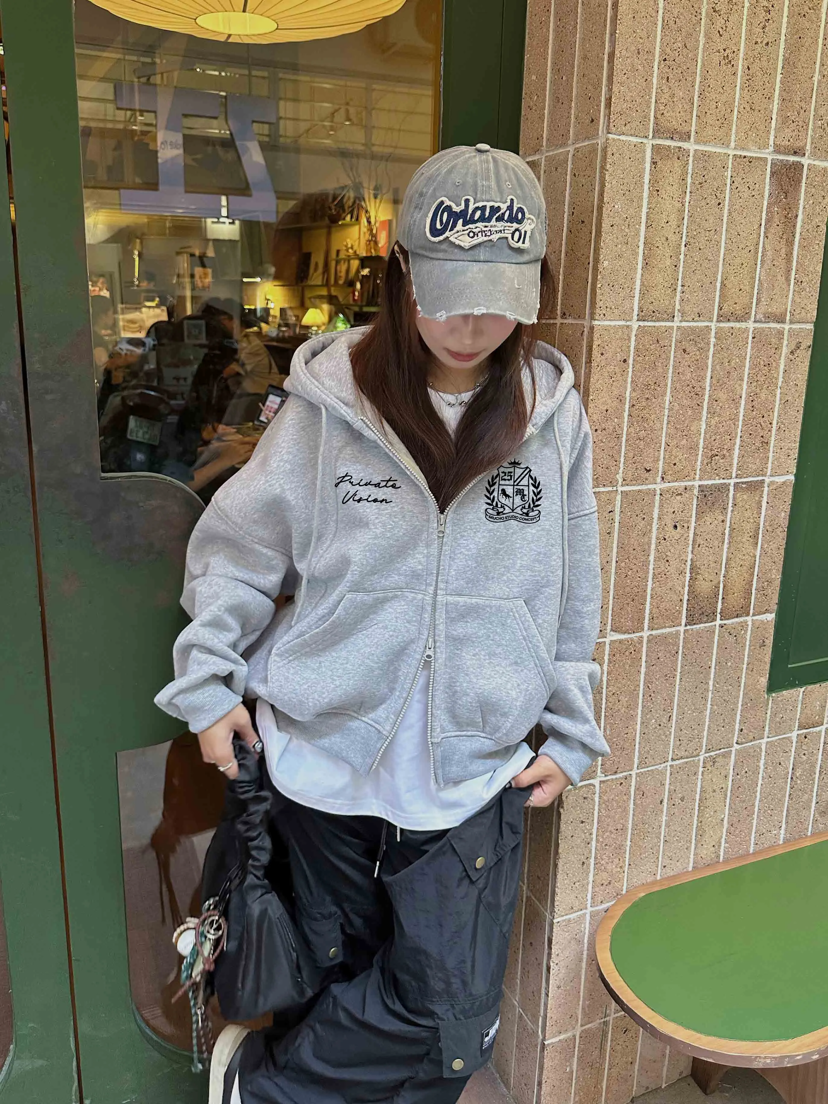 Áo hoodie zip form boxy phong cách vintage 2474 Miucho chất vải nỉ bông dày dặn cao cấp in mix_thumbnail_3