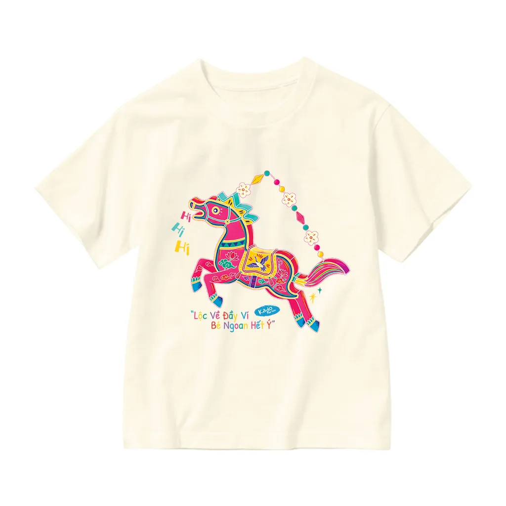 Áo thun bé gái Kado vải cotton thoáng mát mềm mại thoải mái Tết Bính Ngọ in mix 2859_thumbnail_17