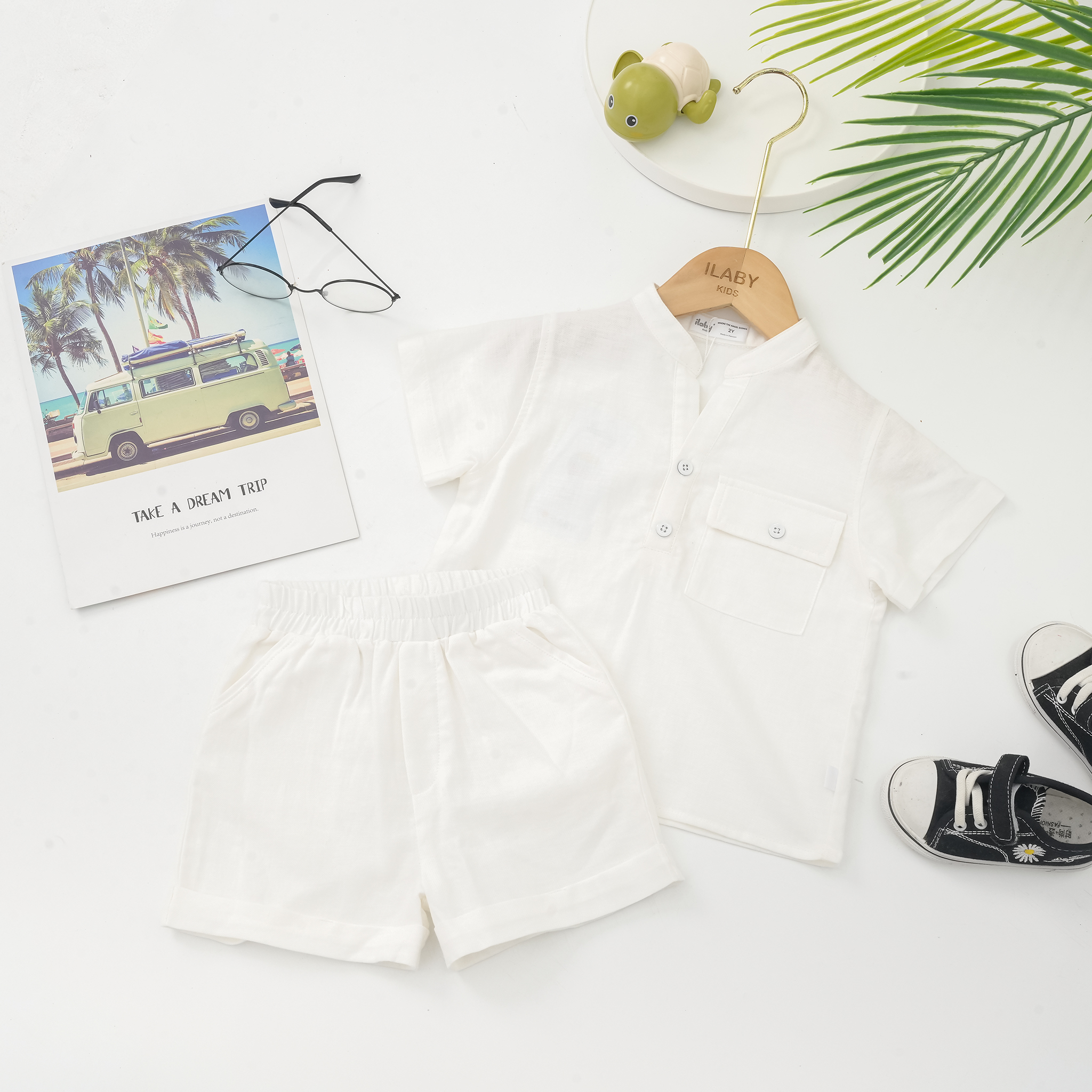 Bộ bé trai cổ trụ mở V, quần lật gấu_thumbnail_7