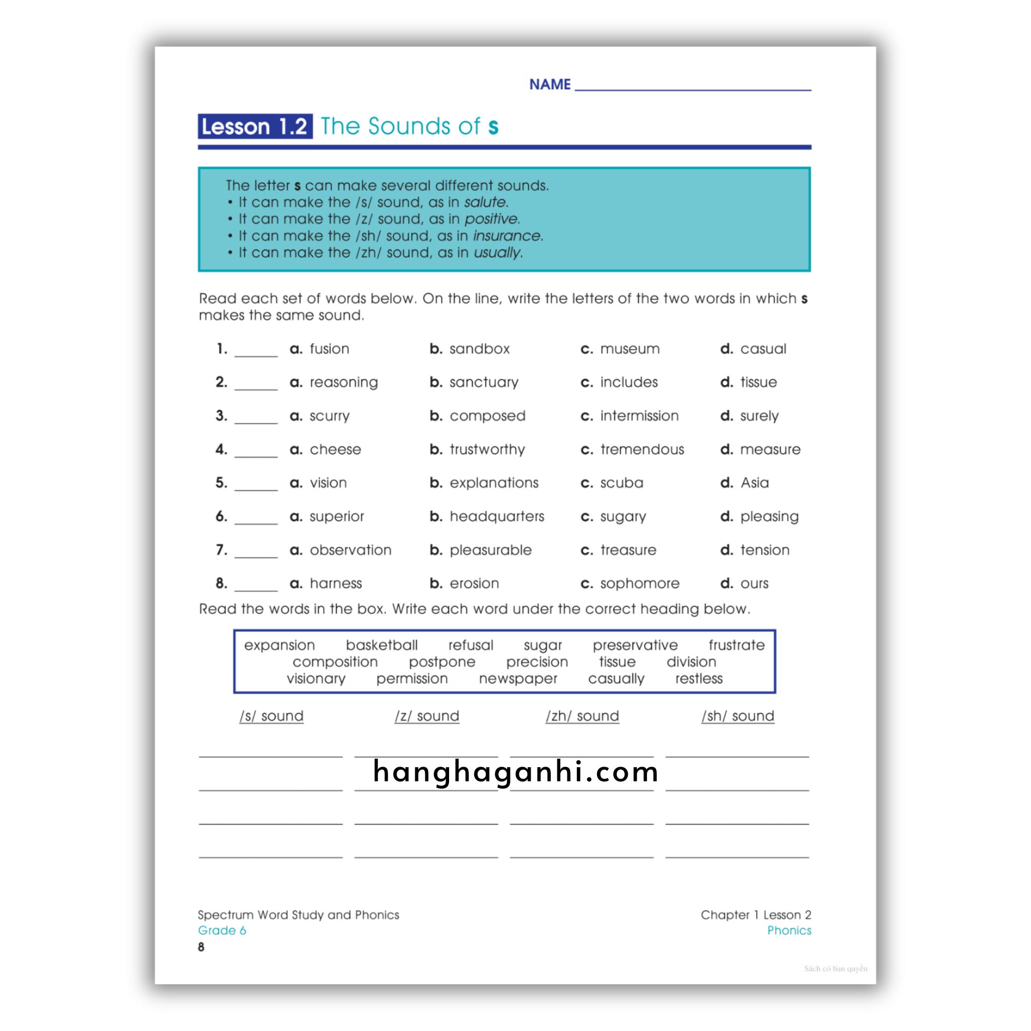 Sách Spectrum Word Study and Phonics Workbook Grade 6_thumbnail_12
