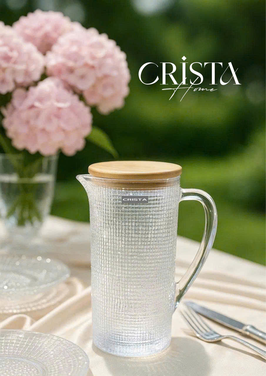 Bình thủy tinh CRISTA HOME vân lưới dập nổi 1000 ml_thumbnail_2