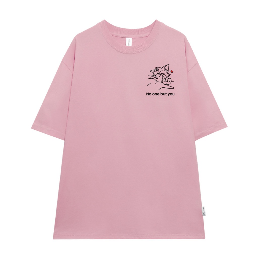 Áo thun couple form rộng cute hoạt hình unisex ATD1055 Miucho vải cotton tay lỡ cổ tròn in mix_thumbnail_15