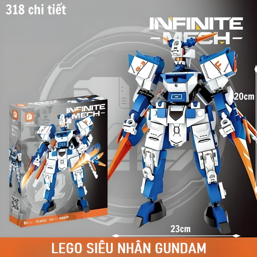 LEGO Mô hình lắp ghép 𝐒𝐢𝐞̂𝐮 𝐍𝐡𝐚̂𝐧 GUNDAM 300 chi tiết_thumbnail_4