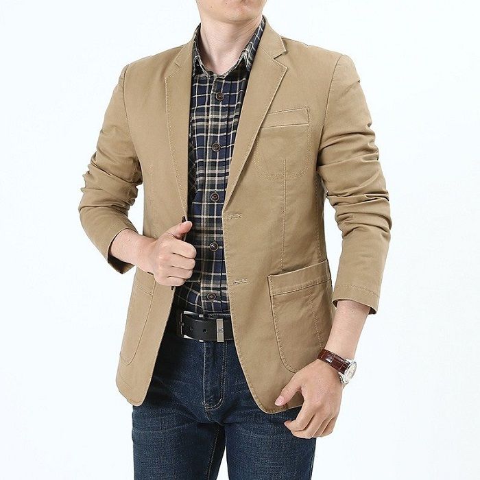 Áo khoác kaki nam trung niên giả vest